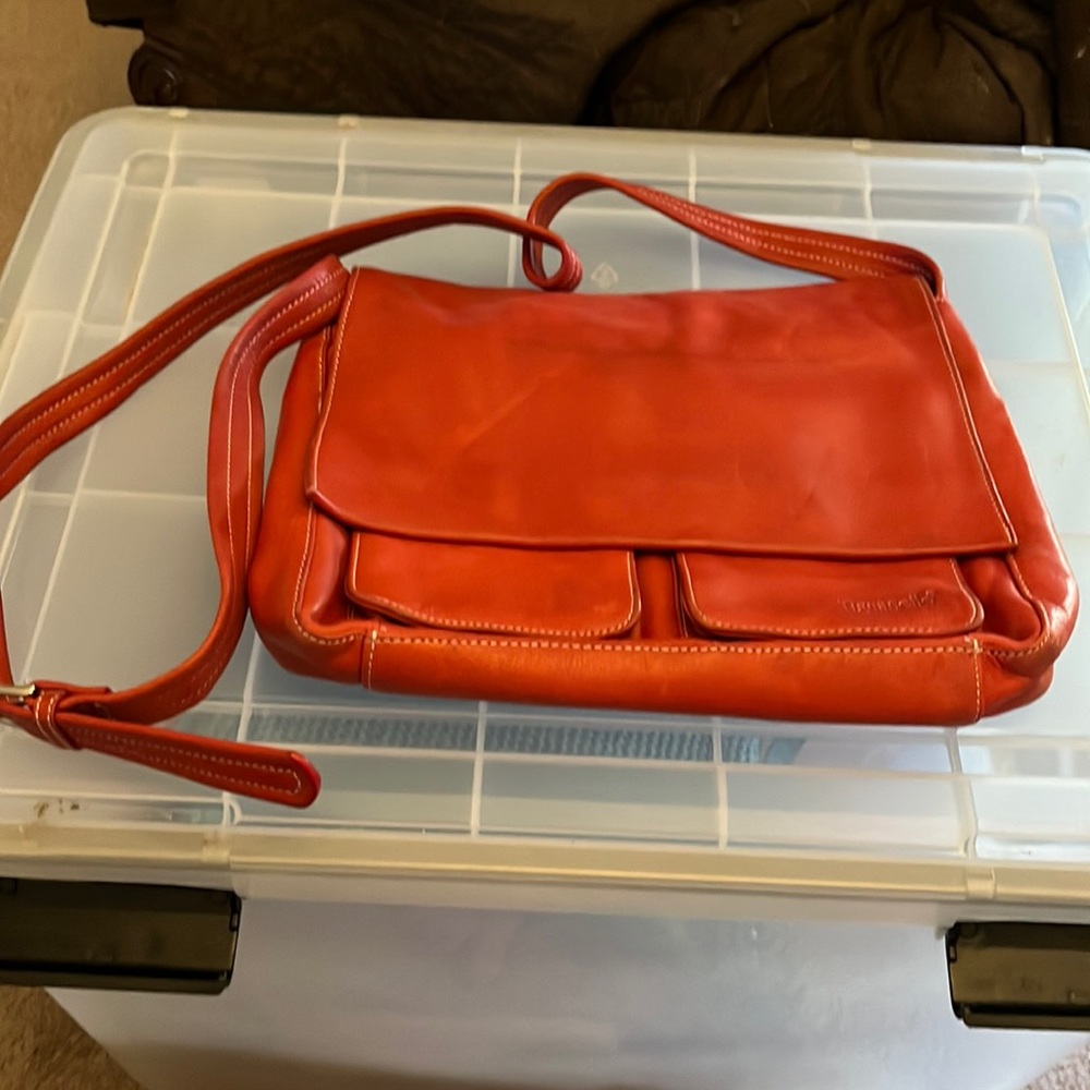 Tignanello Red Leather Shoulder Bag